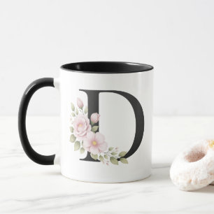 Caneca Logotipo de letra D floral