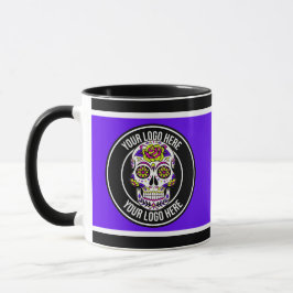 Caneca Logotipo de Roller Derby Roxo Preto Nome da Equipe
