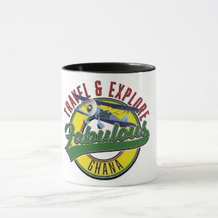 Caneca Logotipo de Viagem explore Gana fabuloso
