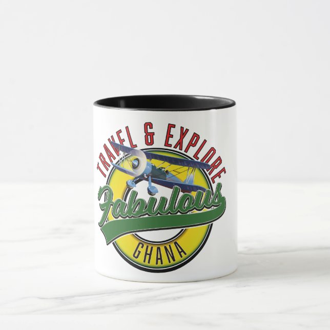Caneca Logotipo de Viagem explore Gana fabuloso (Centro)