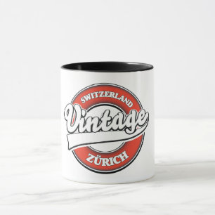 Caneca Logótipo do estilo de colheita da Suiça Zürich Mag