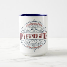Caneca Logotipo do Rico Studio de pequenino proprietário 