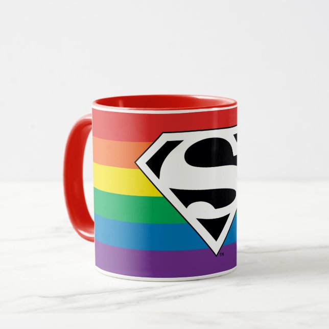 Caneca Logotipo do Super-Homem Rainbow (Frente Esquerda)