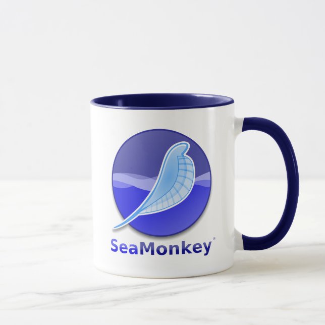 Caneca Logotipo do texto de SeaMonkey (Direita)