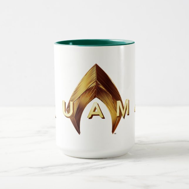 Caneca Logotipo dourado de Aquaman | Aquaman (Centro)