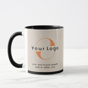 Caneca Logotipo em Ligh Tan + Black Text Company Mug