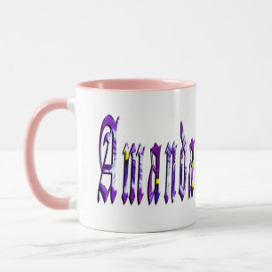 Caneca Logotipo Floral Amanda Girls Name