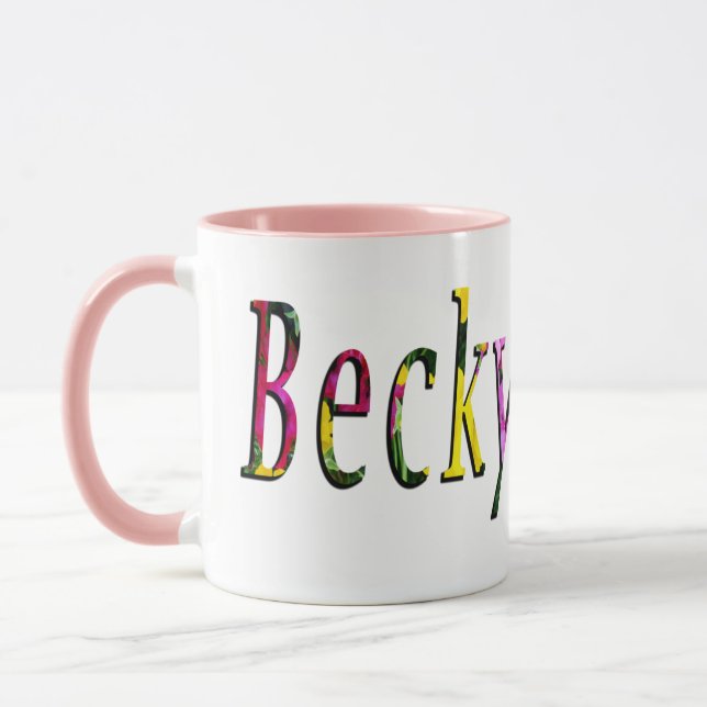 Caneca Logotipo Floral Becky Name (Esquerda)
