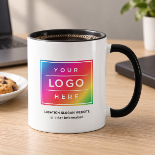 Caneca Logotipo Gradiente de Nome Comercial Personalizado