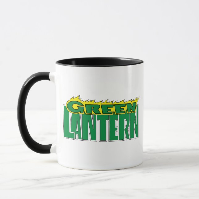 Caneca Logotipo Lanterna Verde - Chamas Amarelas (Esquerda)