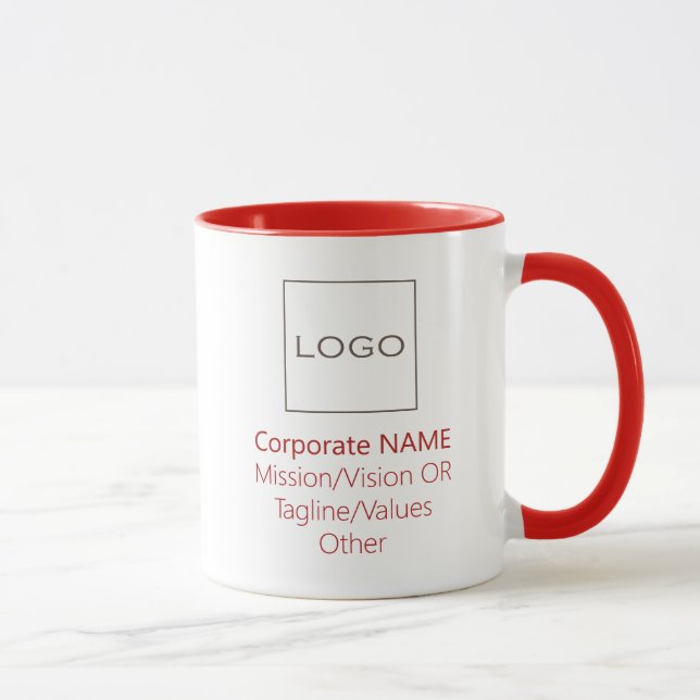 Caneca Logotipo Personalizado da Empresa Empresarial Verm (Direita)