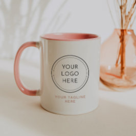 Caneca Logotipo Personalizado de Blush Minimalista Modern