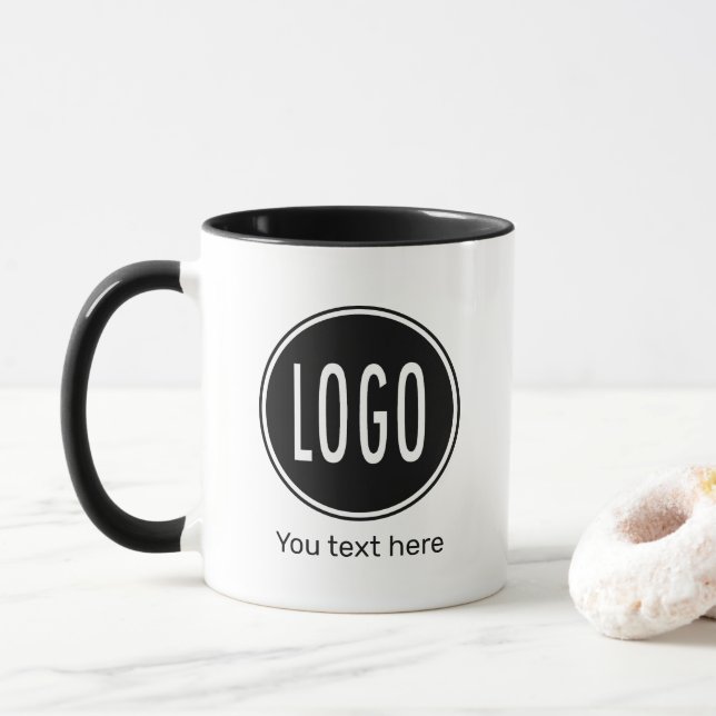 Caneca Logotipo personalizado de Promocional para empresa (Com Donut)