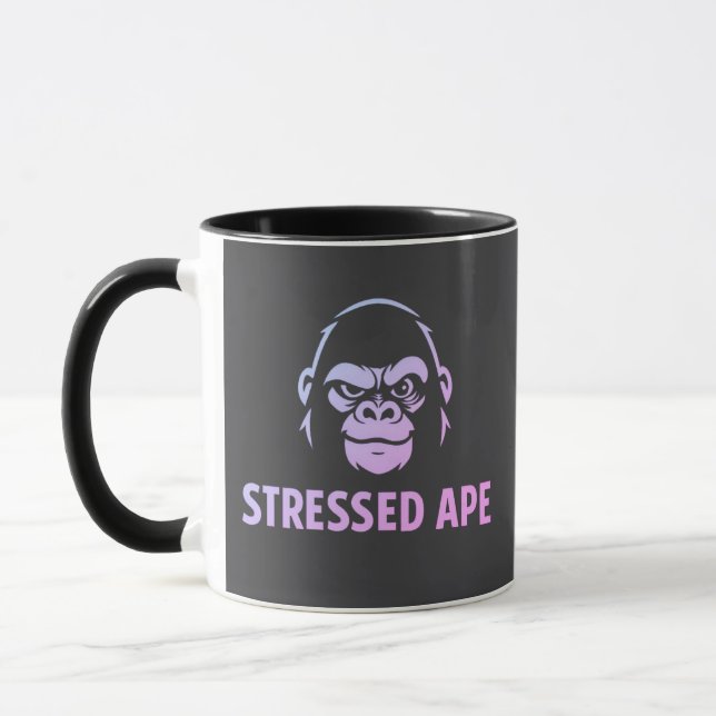 Caneca Logotipo Verde da Stressed Ape Studios (Esquerda)