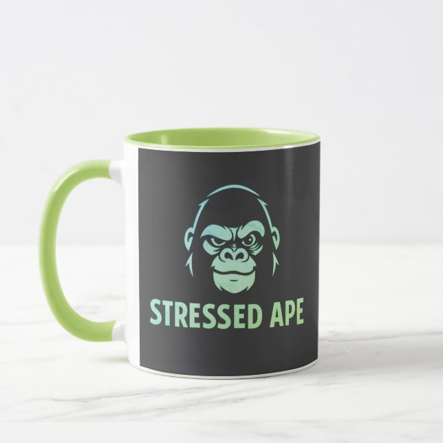 Caneca Logotipo Verde da Stressed Ape Studios (Esquerda)