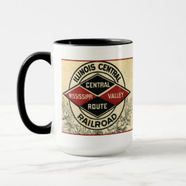 Caneca Logotipo Vintage da Ferrovia Central de Illinois M