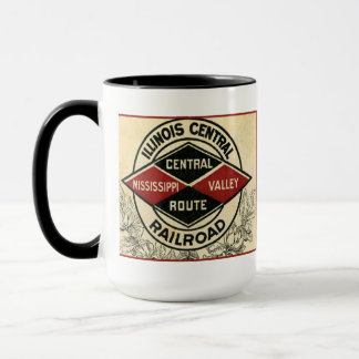 Caneca Logotipo Vintage da Ferrovia Central de Illinois M