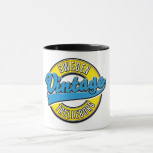 Caneca logotipo vintage Trelleborg Suécia