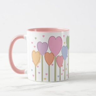 Caneca Lolipps De Coração Whimsical Retro Pastel