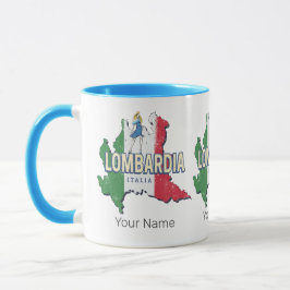 Caneca Lombardia Itália Retro Região Mapa Vintage Souveni