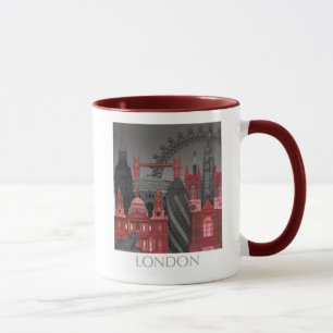 Caneca London Elevations by Night - Red