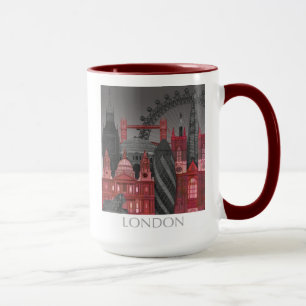 Caneca London Elevations by Night - Red