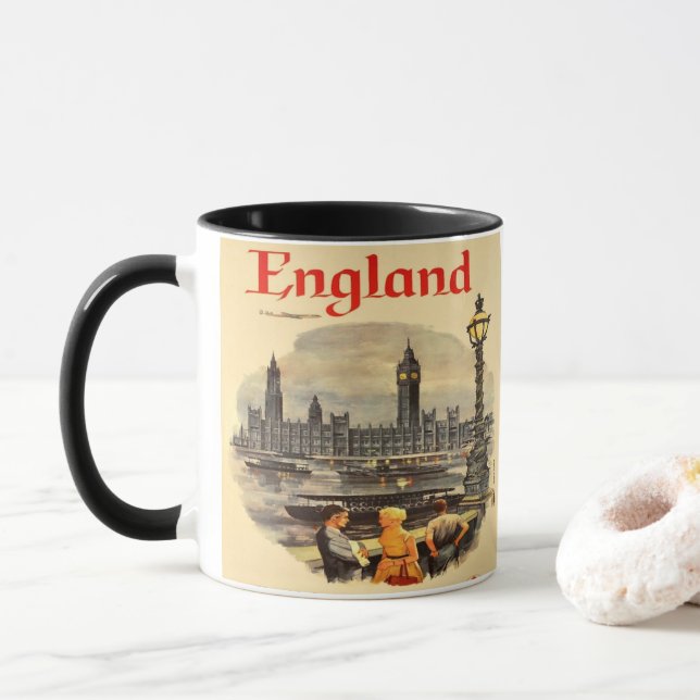 Caneca London England Vintage Style Big Ben (Com Donut)