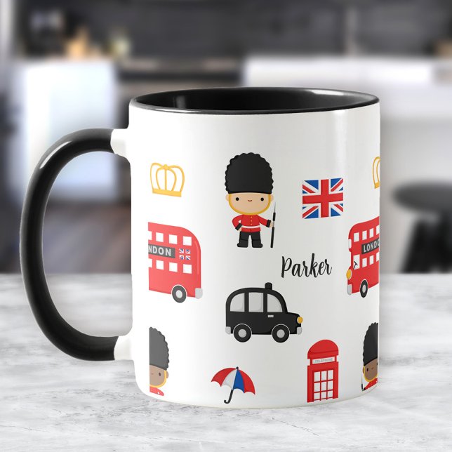 Caneca London Guarda Bus Name Monograma British England (London Guards Bus Name Monogram British England Mug)