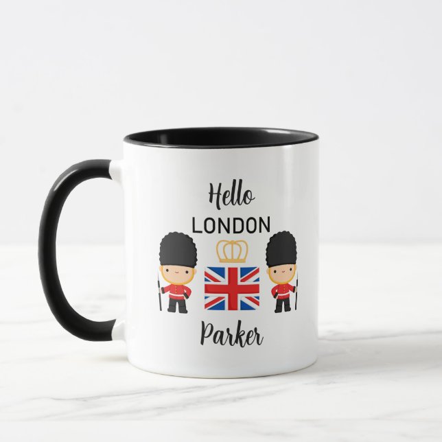 Caneca London Guarda Name Monograma British England (Esquerda)