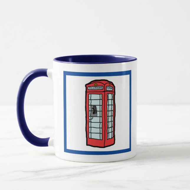 Caneca London Red Telephone Booth Iconic Viagem britânico (Esquerda)
