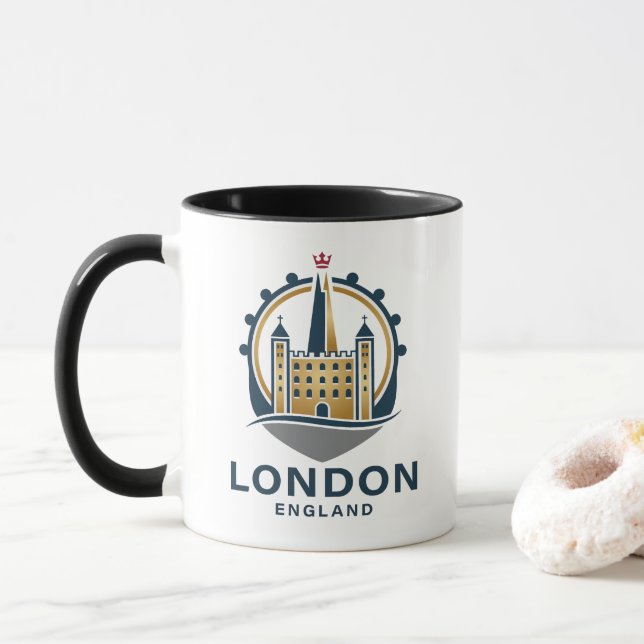 Caneca Londres Inglaterra Grã-Bretanha (Com Donut)