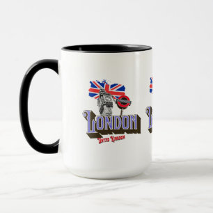 Caneca Londres UK, Big Ben, Underground, Union Jack