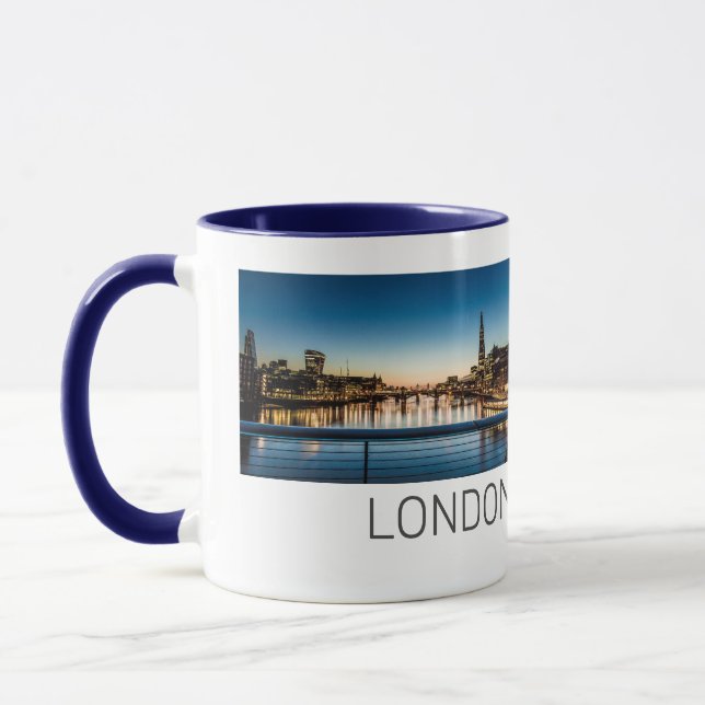 Caneca Londres Uk Skyline Reino Unido Inglaterra Souvenir (Esquerda)