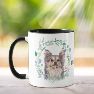Caneca Longhaired Chihuahua Wreath Coffee Mug