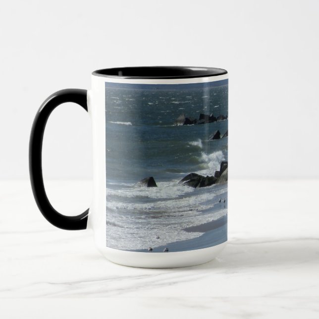 Caneca Longo inverno caminha na praia (Esquerda)