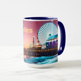 Caneca Los Angeles Pink & Blue Sunset Papais noeis Monica