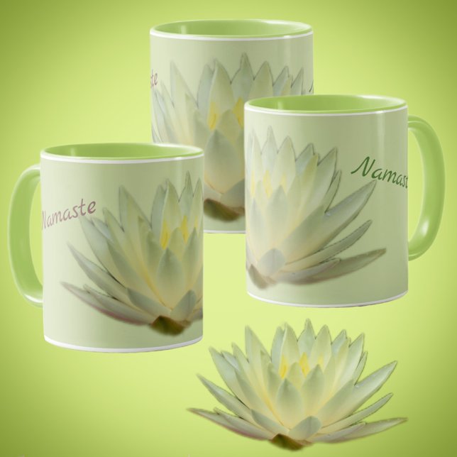 Caneca Lotus Floral Waterlily Botânica Namaste Pastel (Criador carregado)