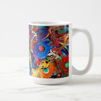 Caneca louca da música das guitarra da arte