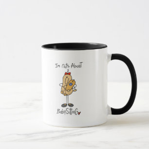 Caneca Loucos sobre o camiseta e presentes Babysitting