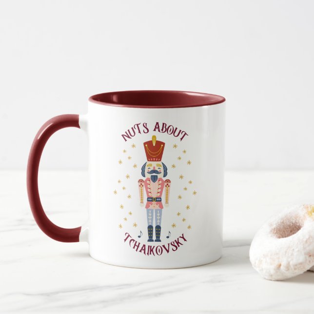 Caneca Loucos Sobre Tchaikovsky Nutcracker Holiday Music (Com Donut)