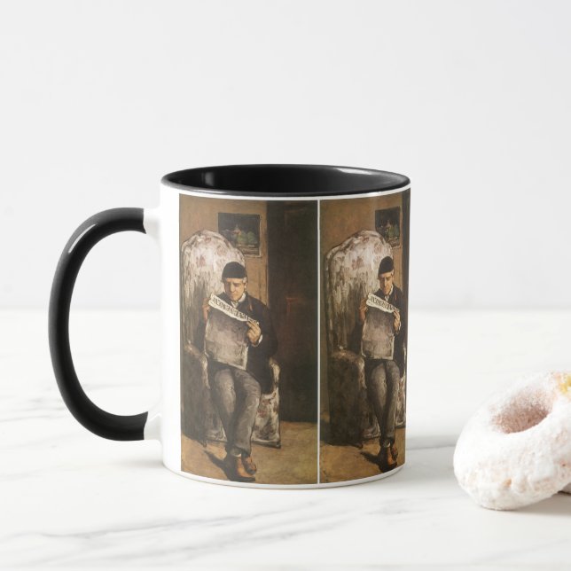Caneca Louis Auguste Cezanne Pai do Artista Lendo (Com Donut)