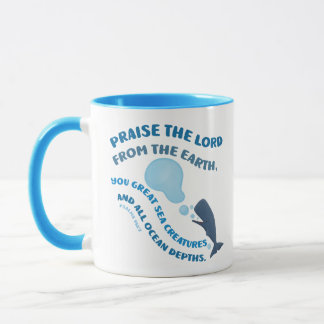 Caneca Louve o Senhor baleia versículo bíblico salmos cri