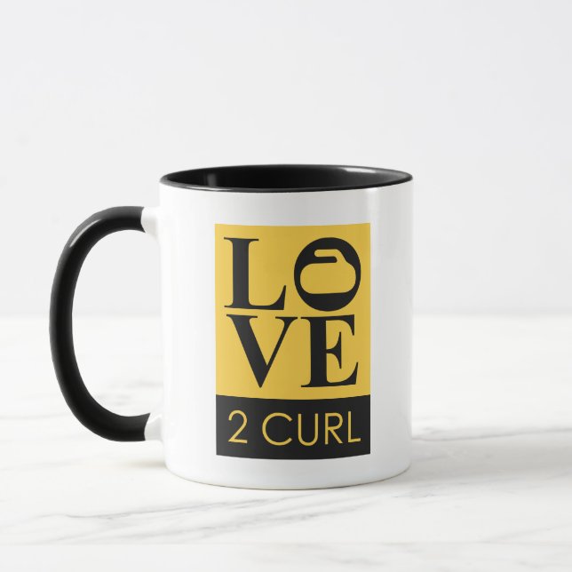 Caneca LOVE 2 CURL Café Mug - Amarelo/Carvão (Esquerda)