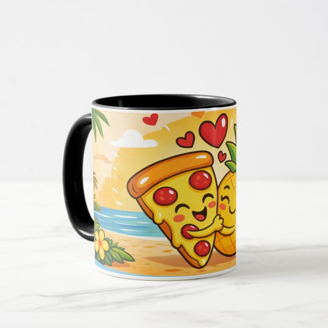 Caneca Love at First Slice - Pizza Meets Pineapple (Frente Esquerda)