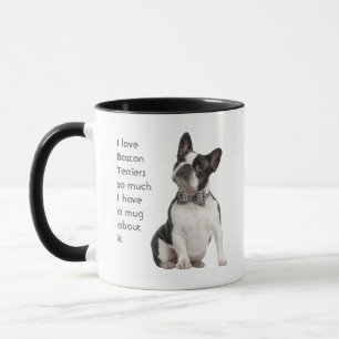 Caneca Love Boston Terriers Cães Tão Divertidos Citem Mug