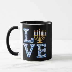 Caneca Love Hanukkah Jewish Holiday Menorah