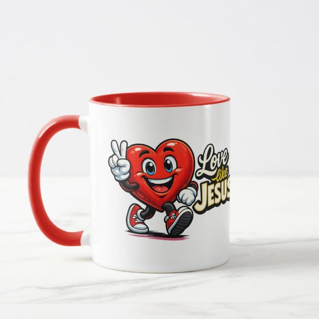 Caneca Love like JESUS - Heart - Christian (Esquerda)