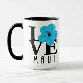 Caneca LOVE Maui Blue Hibiscus 15oz