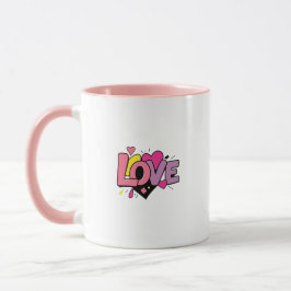 Caneca Love Modern Watercolor Artsy Valentine's Day