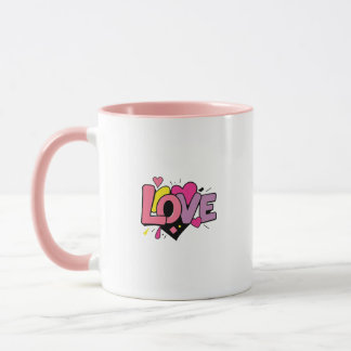 Caneca Love Modern Watercolor Artsy Valentine's Day